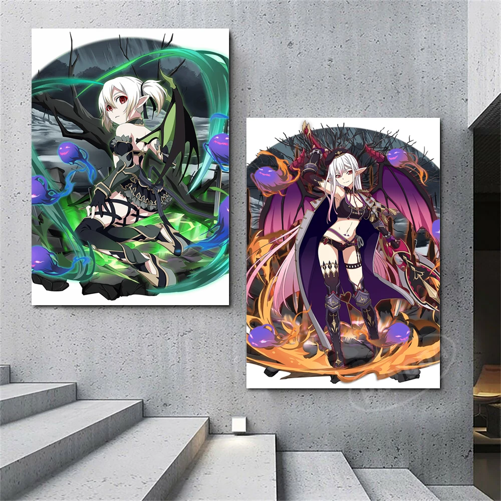 Меч искусство онлайн модульные картины Аниме Холст Картина Yuuki Asuna настенный