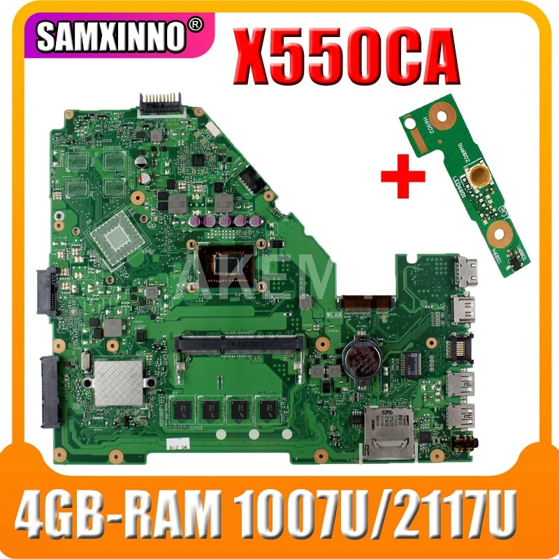 

Материнская плата Akmey X550CC для ноутбука Asus X550CA X550CL R510C Y581C X550C, оригинальная материнская плата 4GB-RAM 1007U/2117U ЦП