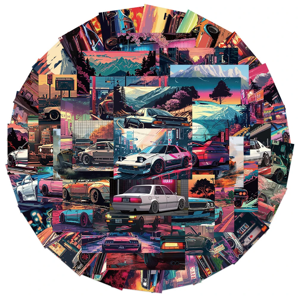 10/30/50 шт. Винтажные наклейки JDM Модернизированный гоночный автомобиль Плакат
