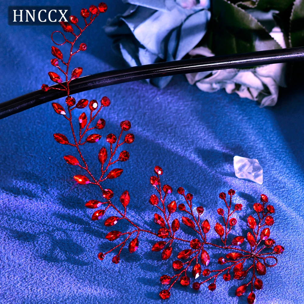 HNCCX Красная хрустальная свадебная заколка-венок ручной работы, элегантное украшение для волос со стразами для подружек невесты HP21 (art.: 3920d96fda82b) - 3920d96fda82b