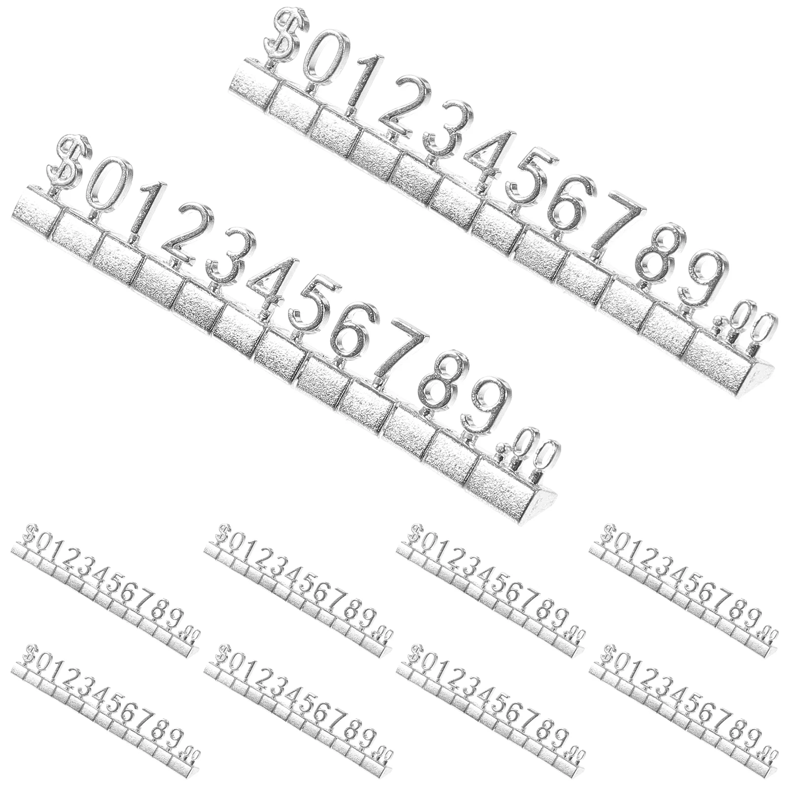 

10 Pcs Metal Price Tag Numbers Display Boards Alphabet Tabs Block Alloy Merchandise Tags