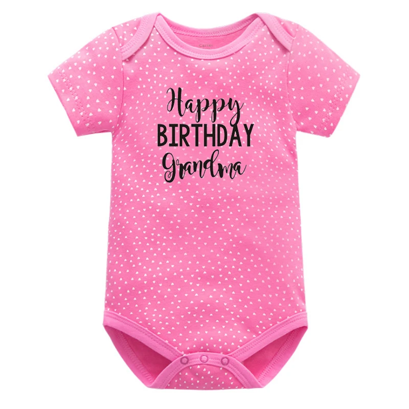 

Happy Birthday Grandma Print Baby Girl Onesie Rainbow 2021 Fashion Newborn Boy Clothes Print Bodysuits Thanksgiving Outfits