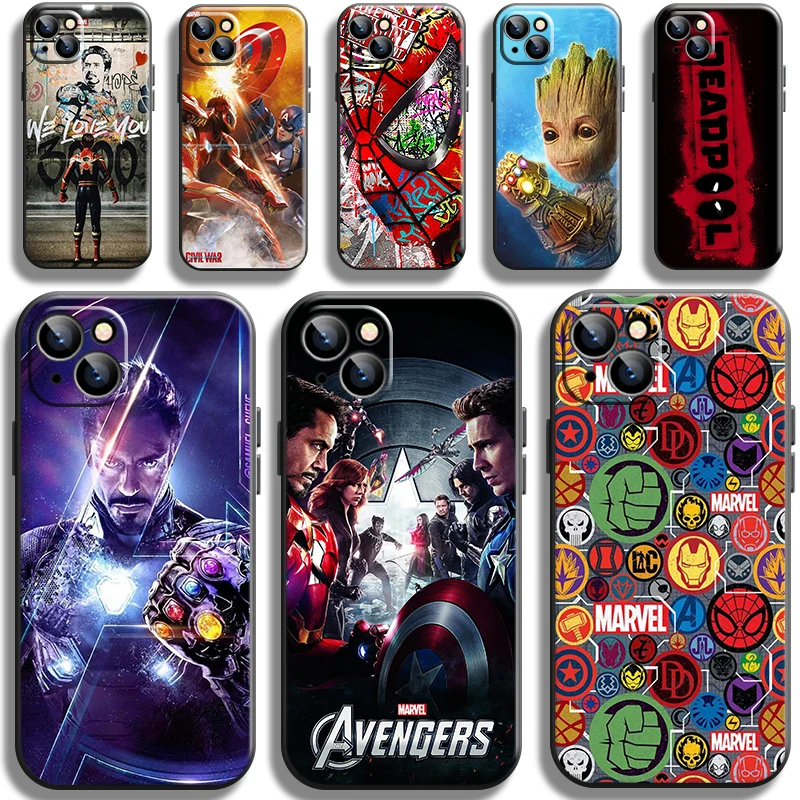 

Marvel Captain America Iron Man Phone Case For iPhone 13 12 Pro Max Mini 11 Pro X XR XS Max 6 6S 7 8 Plus Se2 Soft