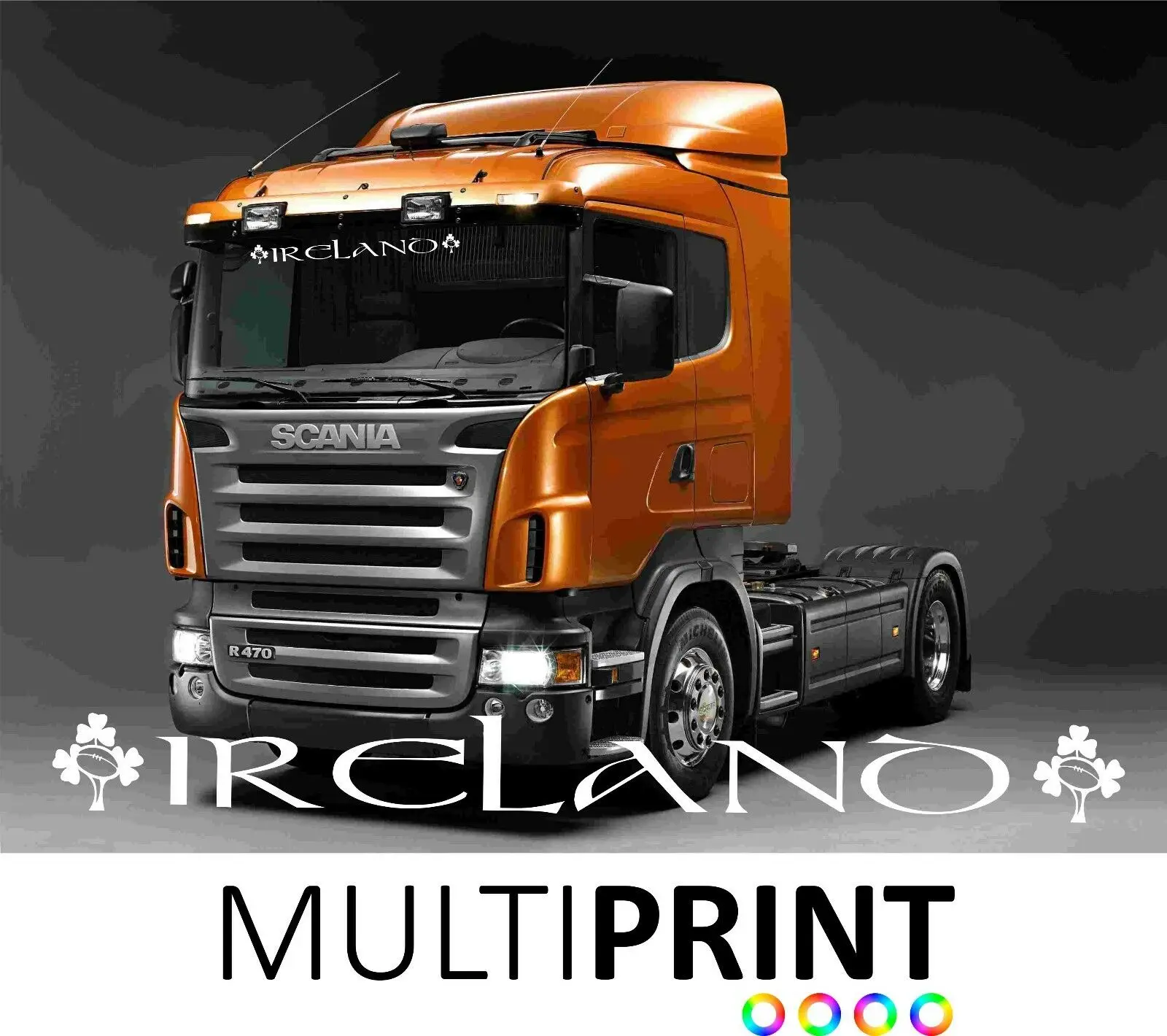 

For Ireland Lorry Wind Screen Sticker Mercedes Man DAF SCANIA Volvo Renault LOR4