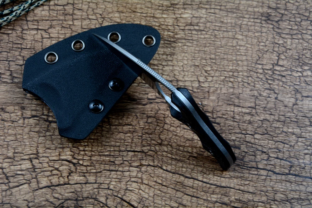 Два солнцезащитных фиксирующих ножа 14C28N лезвие с черной ручкой Kydex чехол для