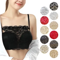 women lace chest protector wrapped chest quick easy clip on lace fragment camisole bra elegant solid anti emptied sexy tube top