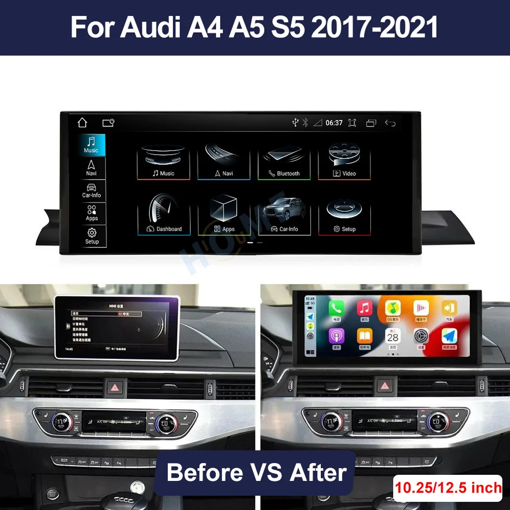 Автомобильная Мультимедийная стереосистема Carplay Android 13 10 25 дюйма с GPS