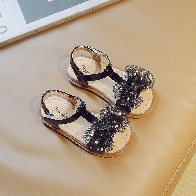 

2022 Summer New Little Girl Sweet Sandals Korean Version Kids Fashion Temperament Baby Princess Lace Shoes for Party Versatile