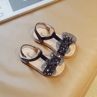 2022 summer new little girl sweet sandals korean version kids fashion temperament baby princess lace shoes for party versatile