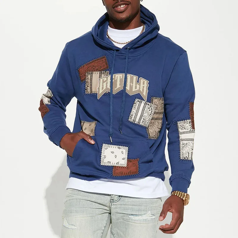 

2022 Autumn Popular Print Hooded Sweatshirts Men Casual Long Sleeve Drawstring Hoodies Mens Fashion Trend Streetwear Hoodie Tops