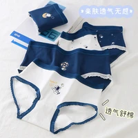 cartoon astronaut girl underwear underwear cotton breathable royal blue cute student comfortable mid waist lace briefs