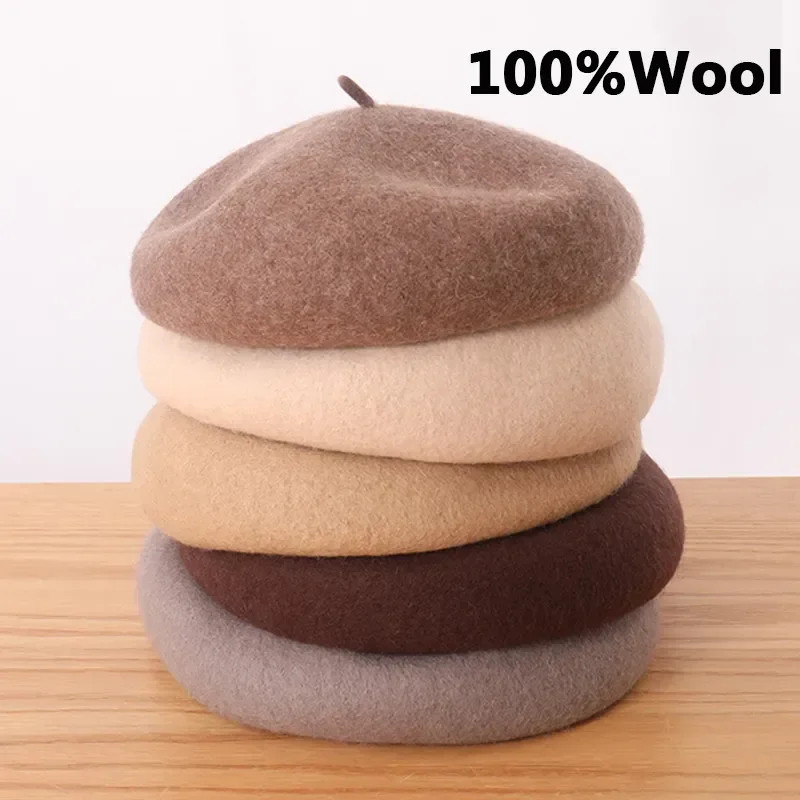 

Colors Autumn Winter Hat Wool Thick Berets French Artist Beret Women Painter Hat Girls Berets Female Warm Cap Beanies