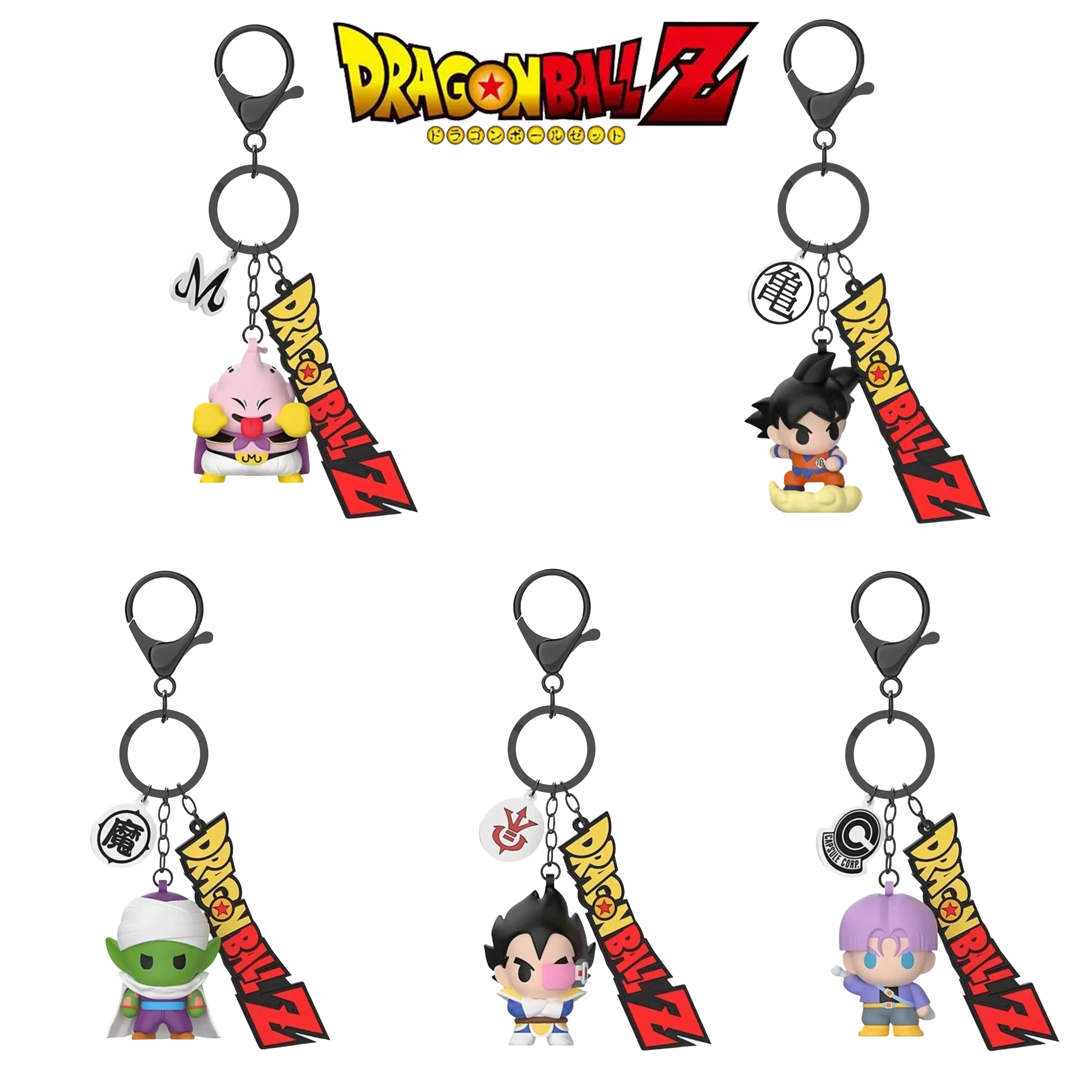 

BANDAI Dragon Ball Son Goku Keychain Silica Gel Pendant Cute Anime Figure Majin Buu Piccolo Car Key Ring Kid Toys Birthday Gifts