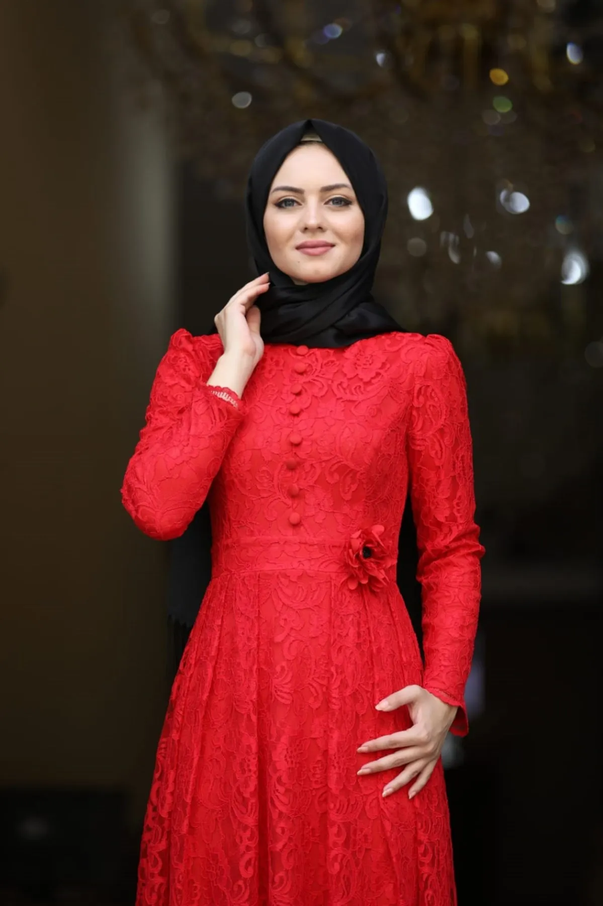 

Ahunisa Henna evening dress red 5646