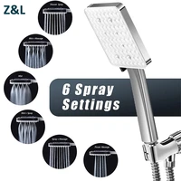 zl 6 modes shower head for bathroom bath shower high pressure multi function sprayer rainfall nozzle bathroom accessories