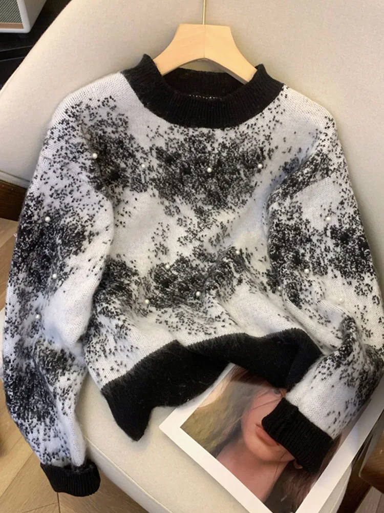 Модный простой классический мягкий вязаный свитер корейские модные окрашенные