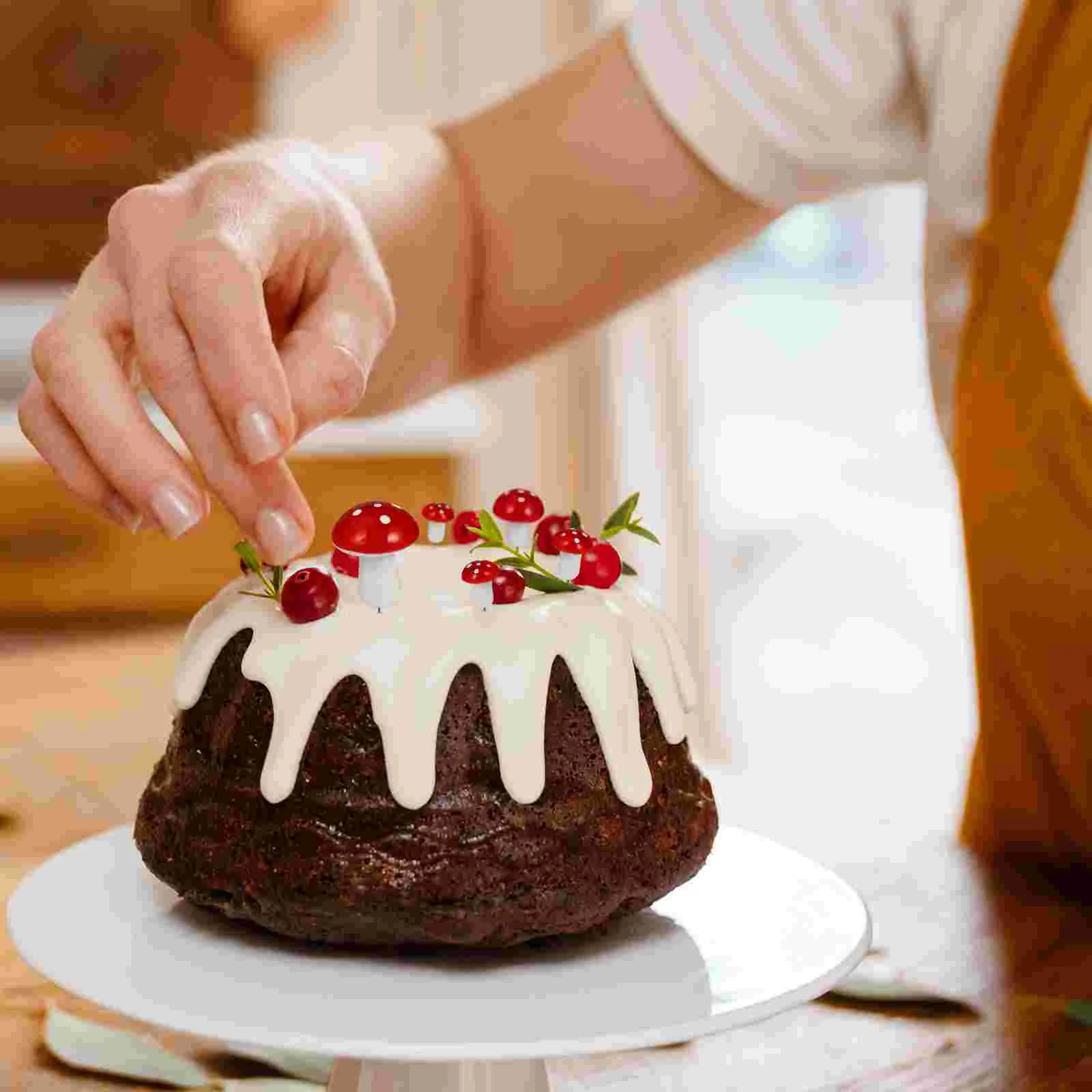 30 шт. топперы для торта с грибами лесные украшения кексов палочки искусственные