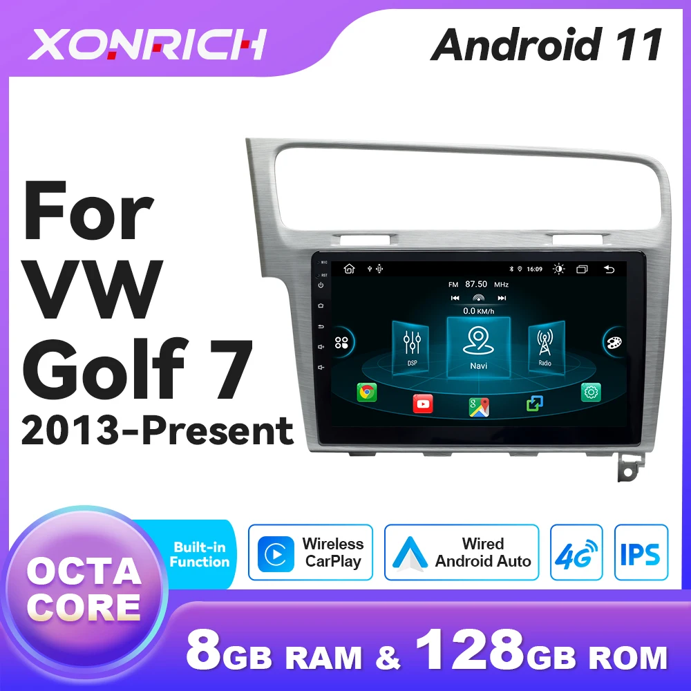 Мультимедийная магнитола для Volkswagen Golf 7 128-2013 8 ГБ Android 11 AI голосовое управление