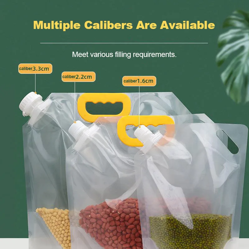 

Portable Mixed Grain Storage Bag Transparent Suction Nozzle Rice Bag Moisture-Proof Insect Proof Food-Grade Kitchen Organizer
