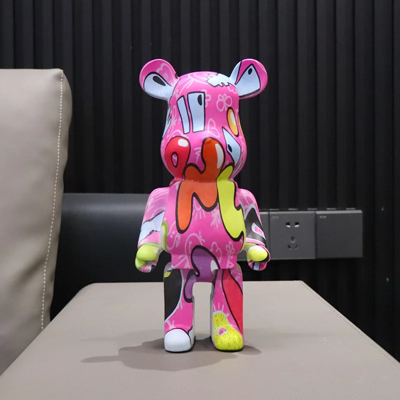 27 см красочные медвежьи кирпичи 400% статуя искусственная смола скульптура модель