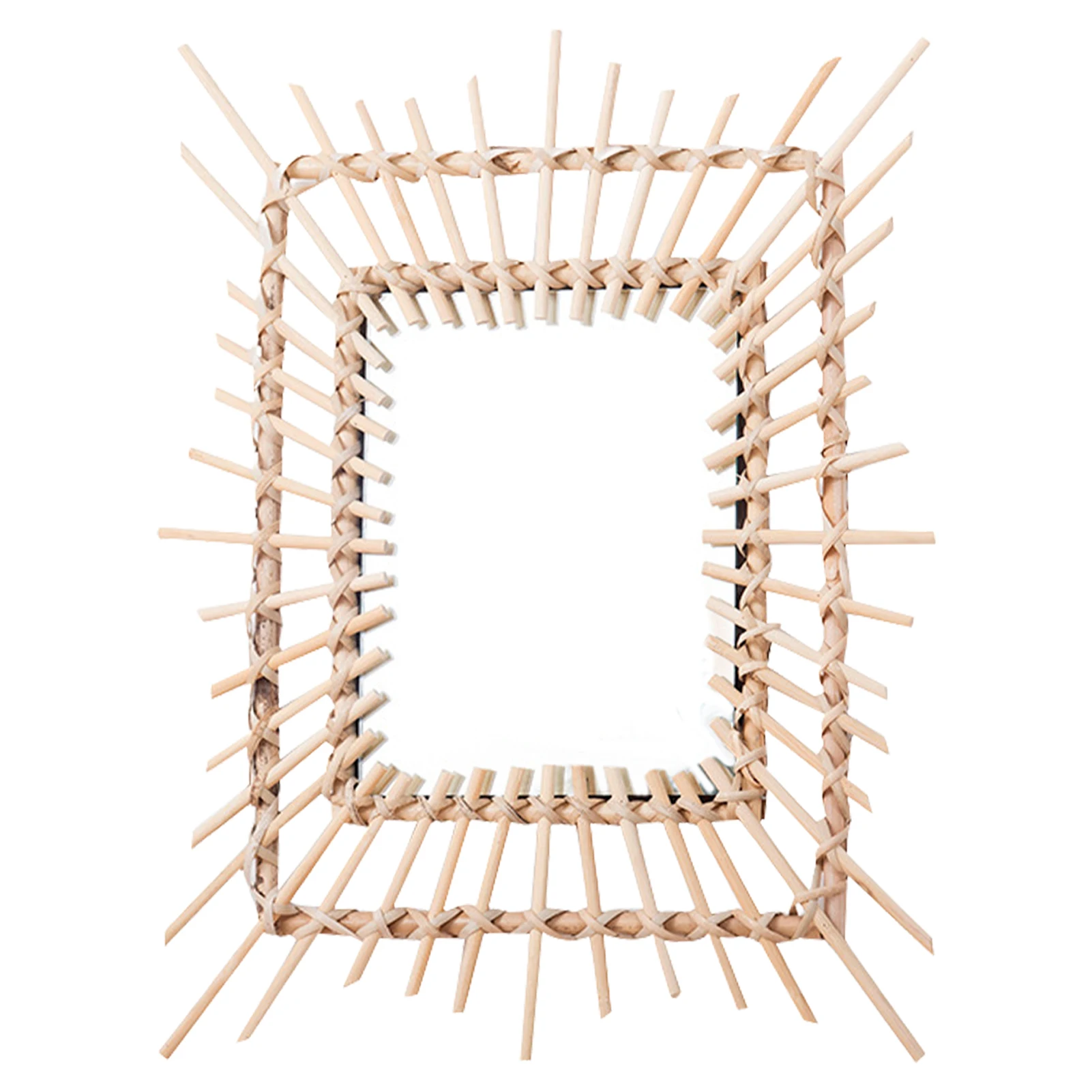 

Bamboo Wall Mirrors Simple Woven Mirror For Wall Decorations Boho Wall Decor With Burst Bamboo Sticks