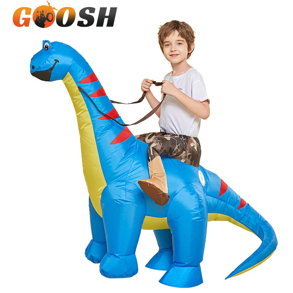

Kids Dinosaur Inflatable Costume Anime Riding Diplodocus T Rex Air Blow Up Funny Party Mascot Halloween Costumes Cosplay Costume