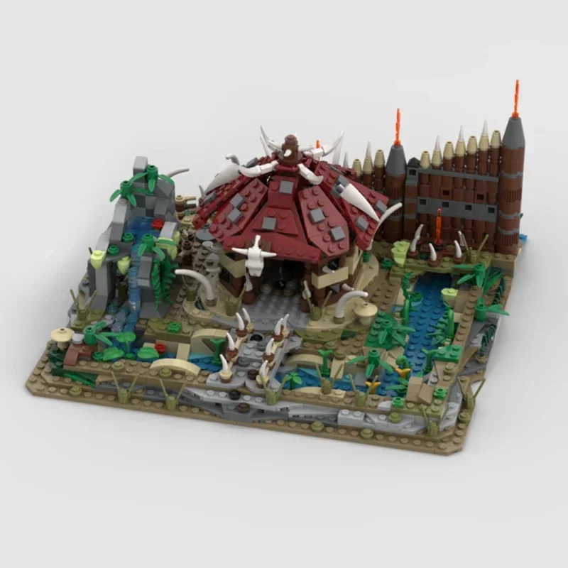 Кольца Модель фильма Moc Building Bricks Orc Watchtower и Technology Burrow Модульный блок Подарок