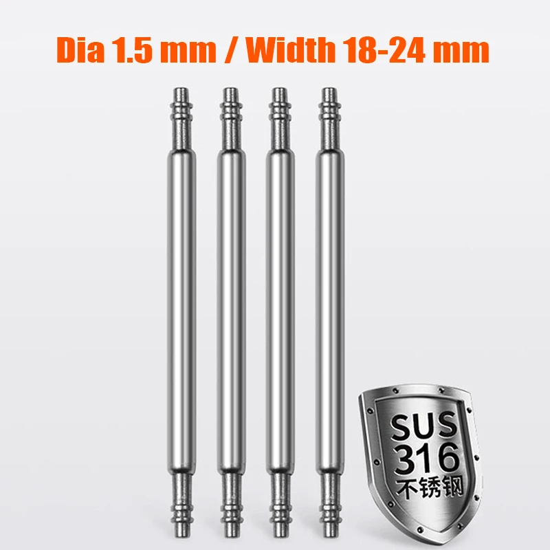 

20/50PCS 1.5 mm Spring Bar Link Pins Dia 1.5mm fit 18mm 20mm 22mm 24mm Watch Band Repair Tool Watch macker Watch Accessories