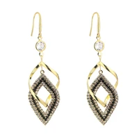 double layer geometric diamond earringsgirl fashion drop earringsinterlocking earrings ear hookopal earring jewelry for women