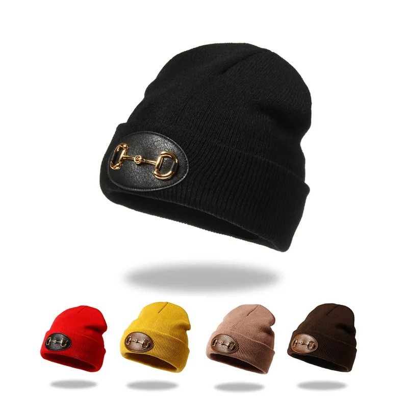 

Облегающие шапки для мужчин, однотонная вязаная шапка в стиле хип-хоп с кольцами, аксессуары, береты, портативные теплые шерстяные береты для женщин, оптовая продажа
