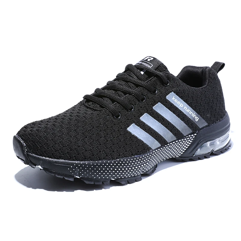 Running Shoes Mens Sneakers Fitness Shoes Breathable Air Cushion Outdoor Platform Flying Woven Lace-Up Shoes Sports Shoes