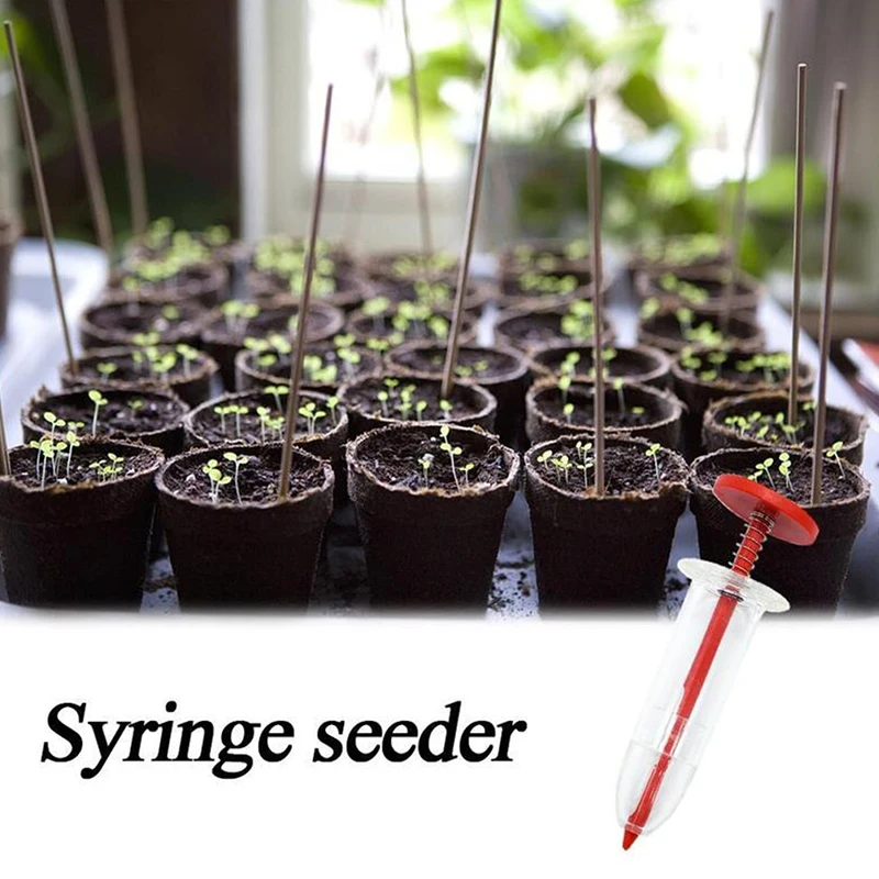 

Syringe Seeder Mini Seed Sowing Dispenser Garden Precision Seeding Fertilizing Planter Manual Sower Flower Bed Gardening Tool