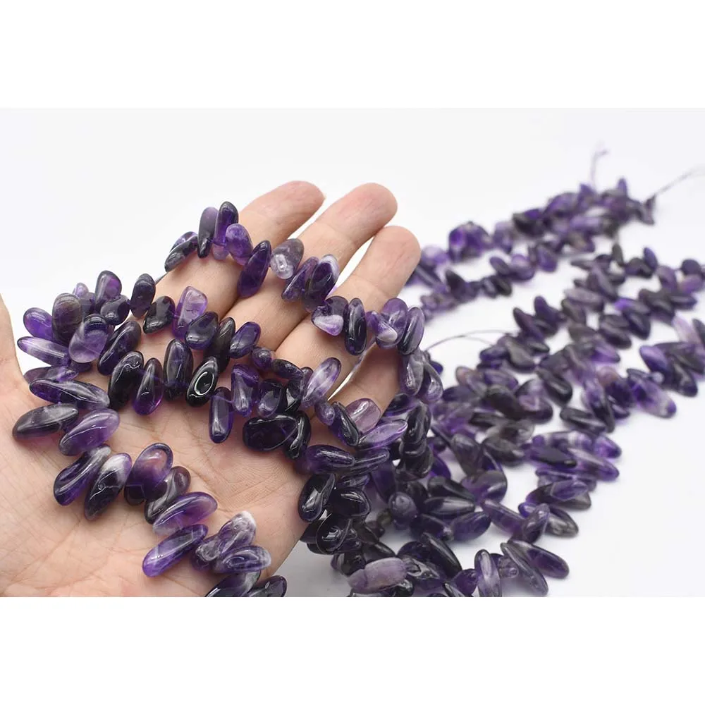 

Natural Smooth Amethyst irregular shape Stone Beads For DIY necklace bracelet jewelry make 15 "free delivery