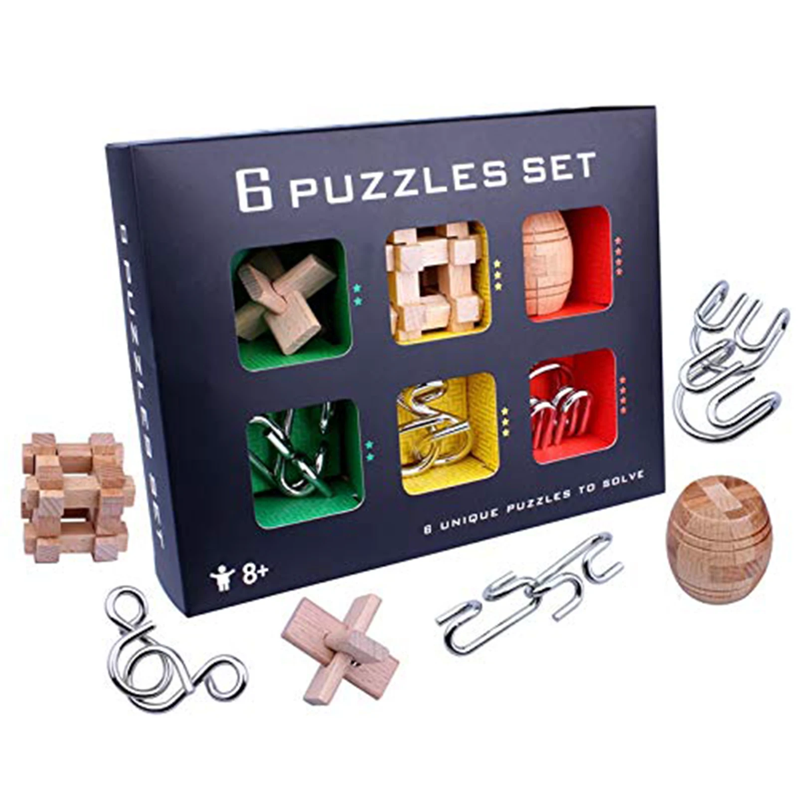 Соединяющиеся деревянные головоломки, Игрушки для развития интеллекта, головоломки для развития интеллекта, головоломки из металлической ...