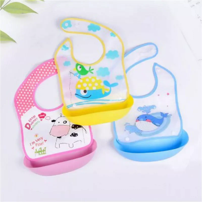 

Colorful Waterproof EVA No Sleeve Bibs Children Apron For Kitchen Feeding Smock Bibs Kids Eating Breastplate Kid Baby Clothing