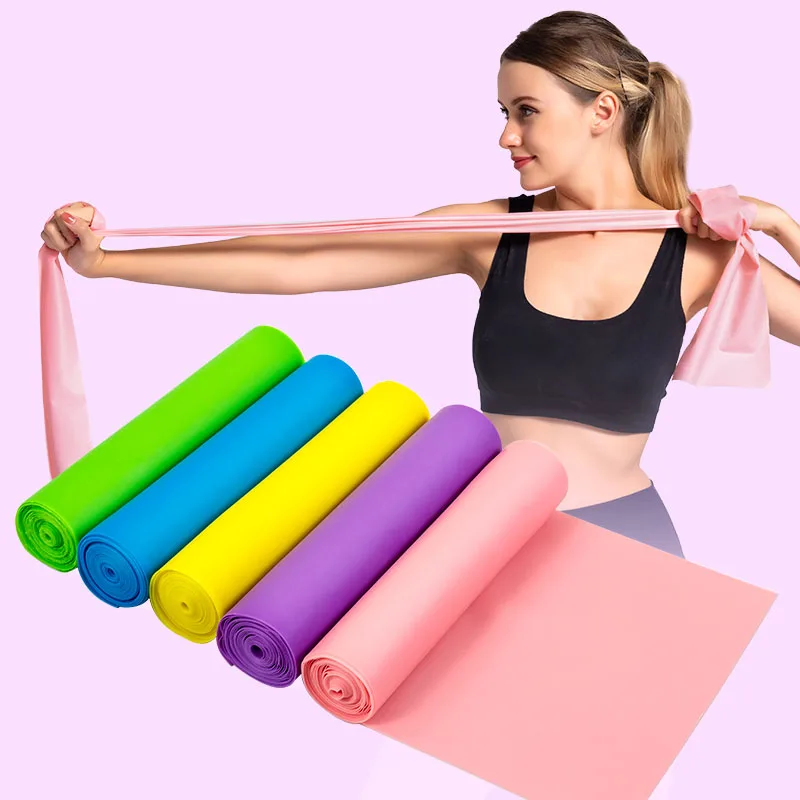 Yoga Exercise Gym Elastic Band 150cm Rubber Pilates Exercise Elastic Band Indoor and Outdoor Training Exercise Fitness Equipment