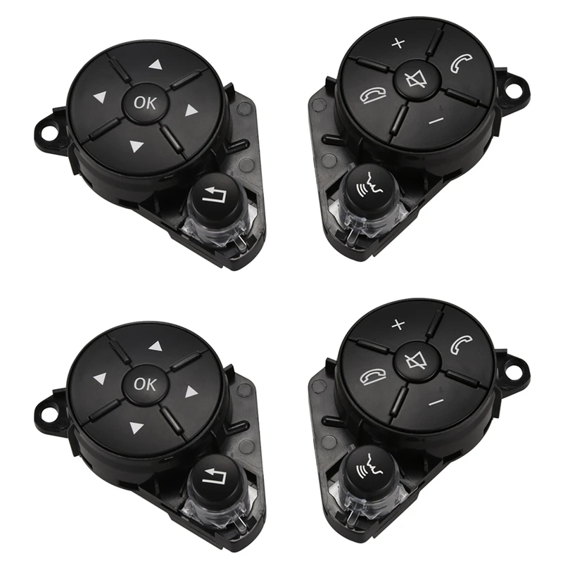 

4X Left+Right Car Inner Part Steering Wheel Worn Button Cover Switch For Mercedes For Benz W204 W212 C200 E260 E320