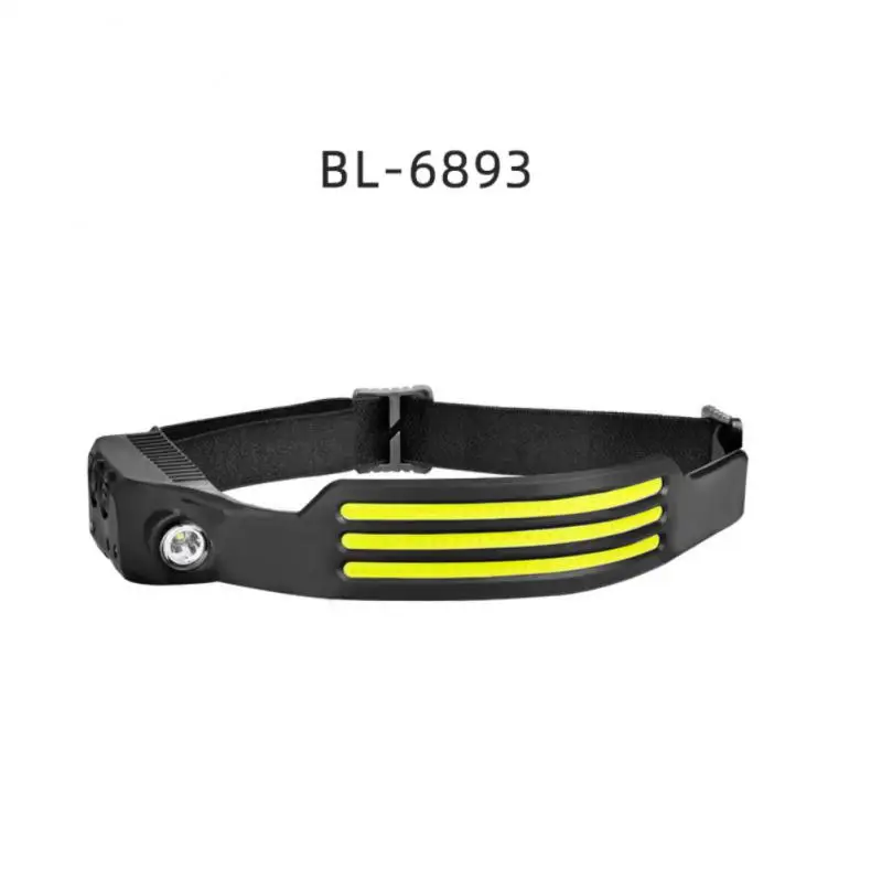 

LED Headlamp COB Head Lamp Built-in Battery Flashlight USB Rechargeable Head Torch 4 Lighting Modes Wave Sensing Head ride Light