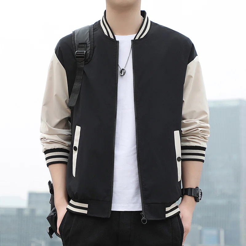 

Мужская приталенная куртка-бомбер, повседневная бейсбольная куртка в Корейском стиле с воротником-стойкой, размеры до 5XL, весна-осень 2023
