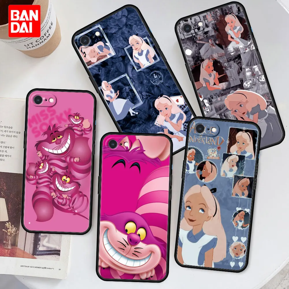 

Disney Alice in Wonderland Phone Case for Apple iPhone 8 7 6 6s Plus X XS Max XR Se 2020 7plus 8plus Xsmax Black Cover Silicone