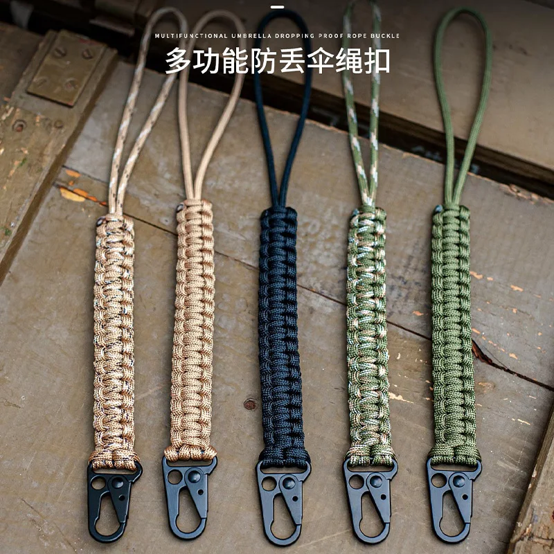 

Tactical Anti-lost Umbrella Rope Waist Hanging Rope Keychain Climb Keychain Outdoor Camping Emergency Survival Tool Buckle Hook
