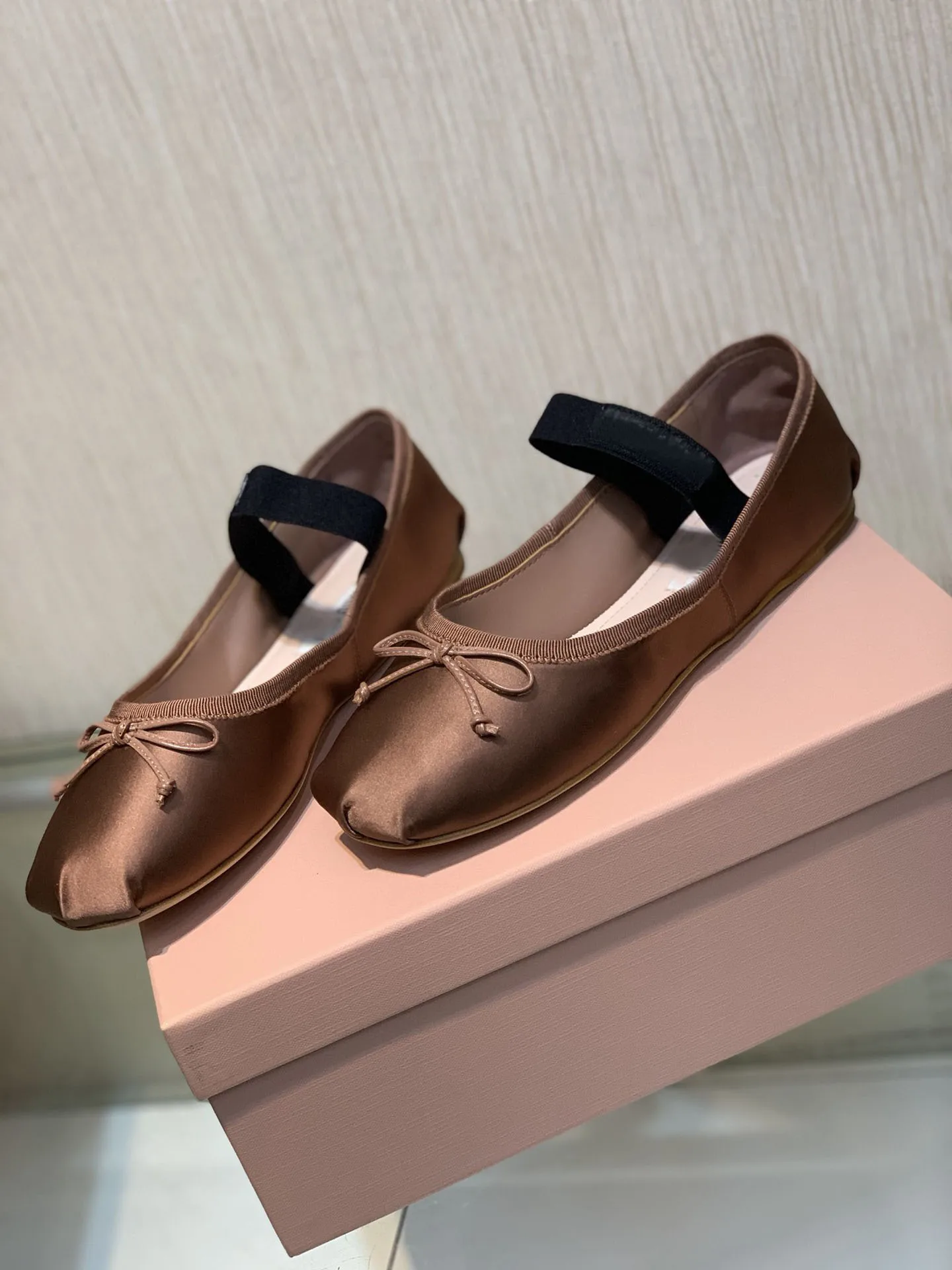 Women Shoes Satin Ballerinas Slip-on Ballet Fashion Show Bow Oeing 8882304102050