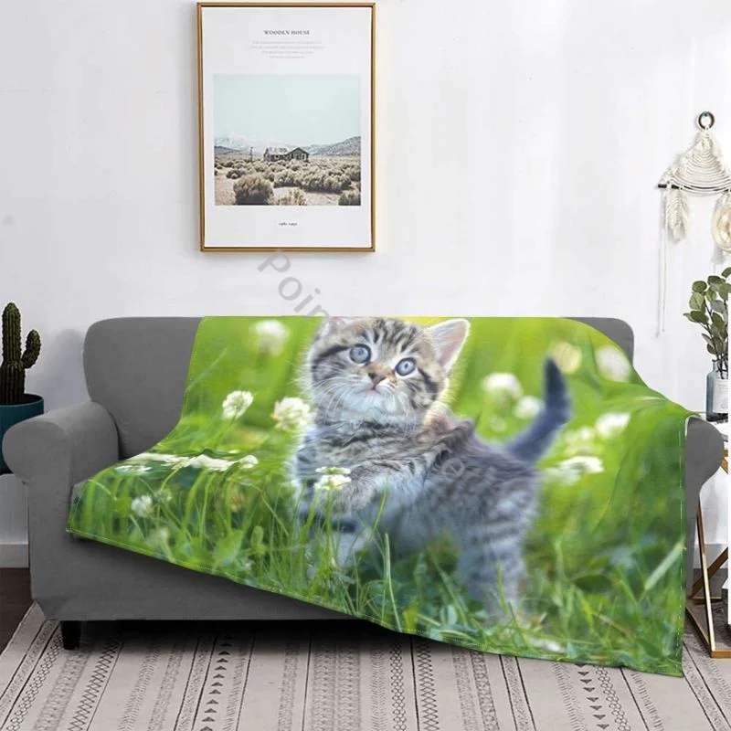 

3D printing Cat Super Soft Flannel Blanket Multifunctional Personalized Warmth All Seasons Bed Cover