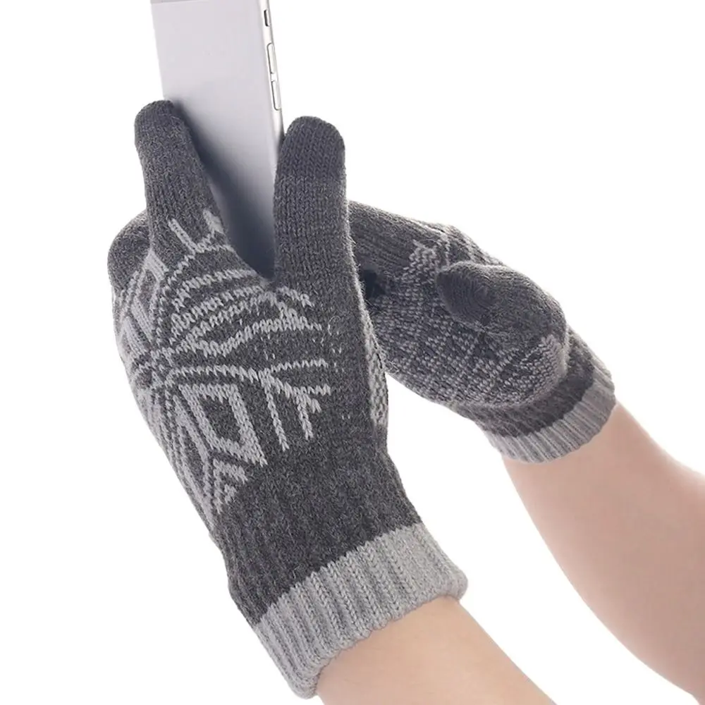 

Перчатки перчатки для улицы зимние перчатки со снежинками модные аксессуары перчатки для сенсорного экрана перчатки с закрытыми пальцами вязаные варежки