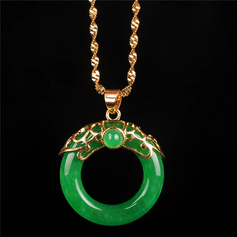

Natural green jade pendant with 925 sterling silver rose gold pendants necklace add chain sterling silver jewelry jade necklace