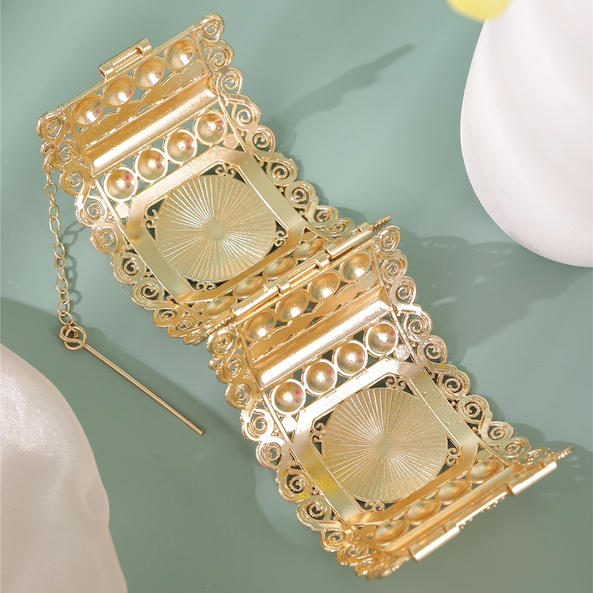 Женские браслеты в стиле Дубая широкие Арабские Ювелирные изделия открытые