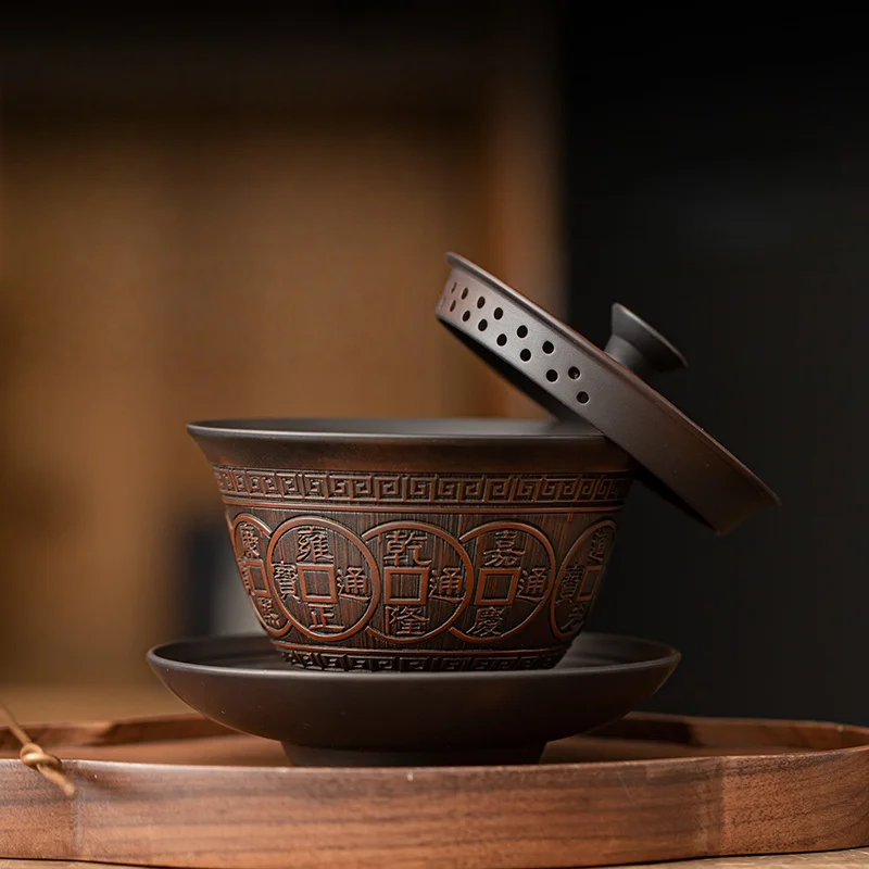 

JIANGXINSHE Фиолетовый глиняный гайвань