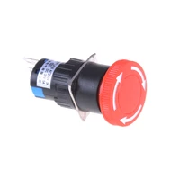 16mm red mushroom emergency stop e stop switch 3 pins nonc dc 30v 5a ac 250v 3a emergency stop push button switch