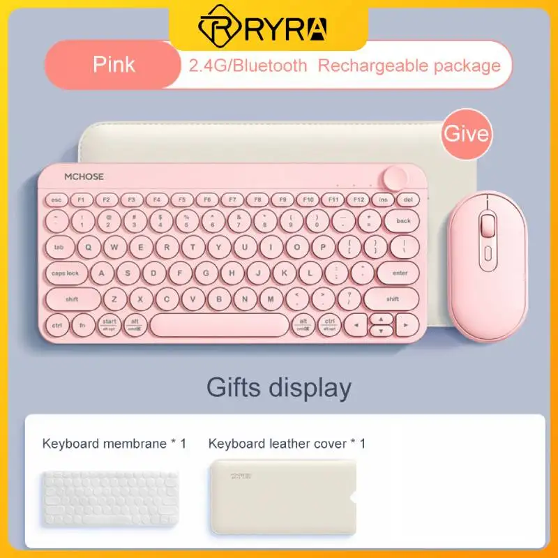 

RYRA 2,4g набор беспроводных USB-клавиатур для настольного ПК, ноутбука, тонкая Бесшумная мини-клавиатура