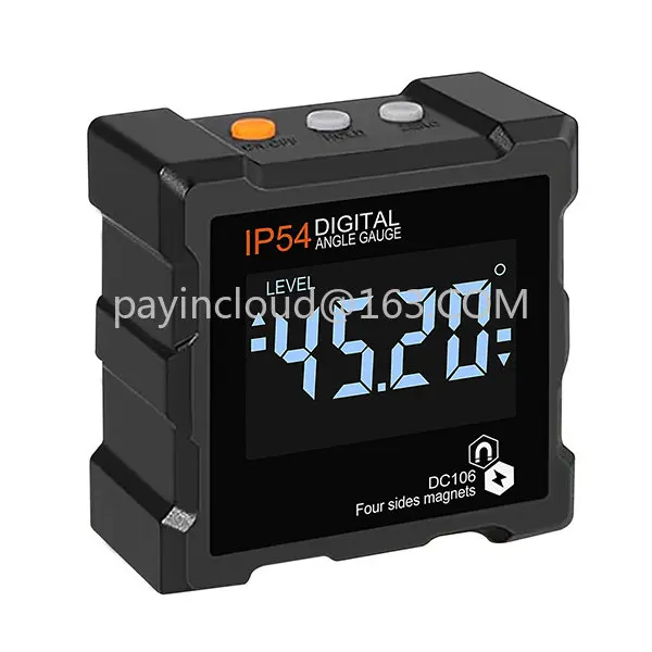 

Digital Level Box Angle Finder with 4 Sides Magnetic Base Inclinometer & Large LCD Display IP54 Waterproof Level